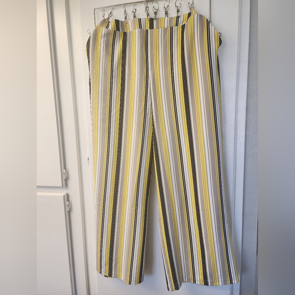 Wide Leg Yellow and Black Striped Pants